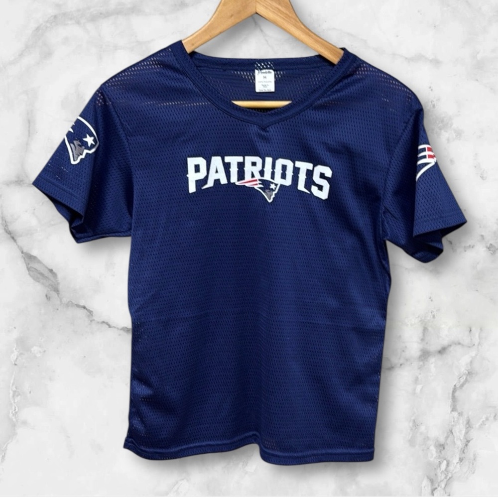 Franklin Kids Blue Patriots T-Shirt Jersey size medium unisex